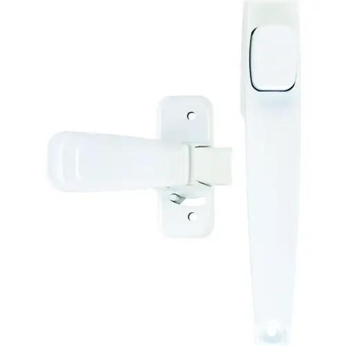Keyed Pushbutton Handle, 3/4 to 2 in Thick Door White