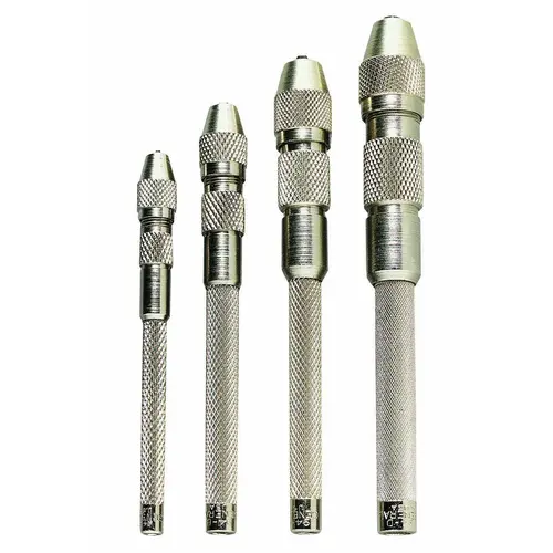 Pin Vise Set, 0 to 0.187 in, Steel, Silver Pin Vise Set, 0 to 0.187 in, Steel, Silver