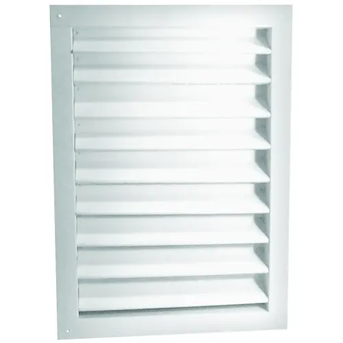 Dual Louver, 20-1/2 in L, 14-1/2 in W, Aluminum, White