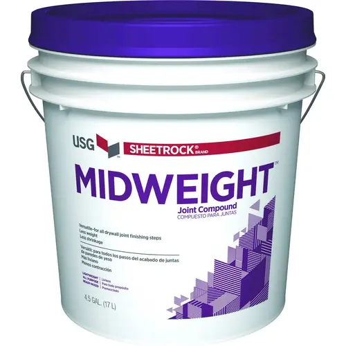 Sheetrock Midweight Joint Compound, Paste, Off-White, 4.5 gal Sheetrock Midweight Joint Compound, Paste, Off-White, 4.5 gal