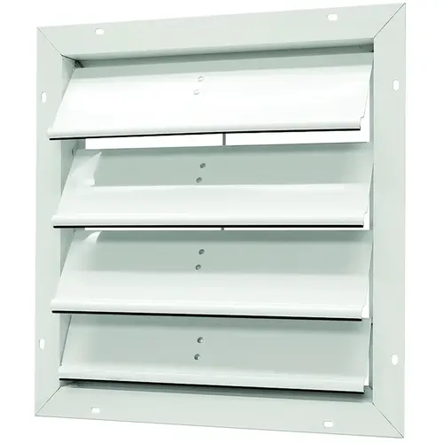 Power Vent Automatic Shutter, 19-1/4 in W, Aluminum, White