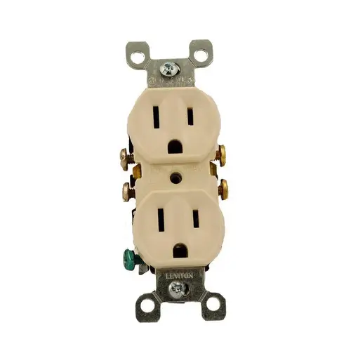 Duplex Receptacle, 2 -Pole, 15 A, 125 V, Push-In, Side Wiring, NEMA: 5-15R, Light Almond Duplex Receptacle, 2 -Pole, 15 A, 125 V, Push-In, Side Wiring, NEMA: 5-15R, Light Almond