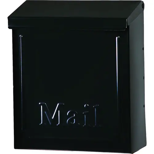 Townhouse THVKB001 Mailbox, 260 cu-in Capacity, Steel, Powder-Coated, Black, 8.6 in W, 4.1 in D Townhouse THVKB001 Mailbox, 260 cu-in Capacity, Steel, Powder-Coated, Black, 8.6 in W, 4.1 in D