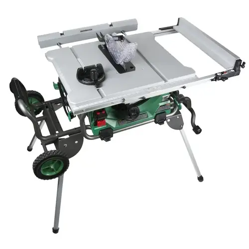Table Saw, 120 VAC, 15 A, 10 in Dia Blade, 5/8 in Arbor, 35 in Rip Capacity Right Green/Silver