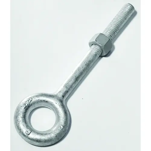 Eye Bolt, 3/8 in Thread, 2-1/2 in L Thread, 3/4 in ID x 1-1/2 in OD Dia Eye, 4-1/2 in L Shank Eye Bolt, 3/8 in Thread, 2-1/2 in L Thread, 3/4 in ID x 1-1/2 in OD Dia Eye, 4-1/2 in L Shank