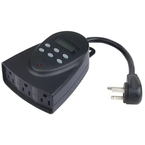 Digital Timer, 15 A, 2 to 30 min Cycles, Toggle Switch, 24 hr Time Setting, Black Digital Timer, 15 A, 2 to 30 min Cycles, Toggle Switch, 24 hr Time Setting, Black