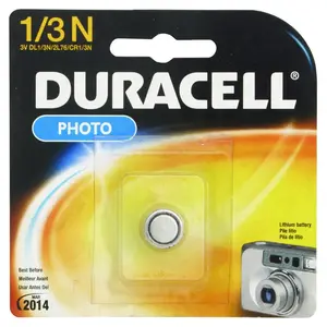 DURACELL DL1/3NBBPK Battery, 3 to 3.3 V Battery, 1/3N Battery, Lithium, Manganese Dioxide