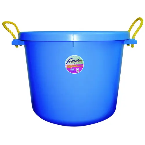 Barn Bucket, 70 qt Volume, Polyethylene/Rubber, Blue Barn Bucket, 70 qt Volume, Polyethylene/Rubber, Blue
