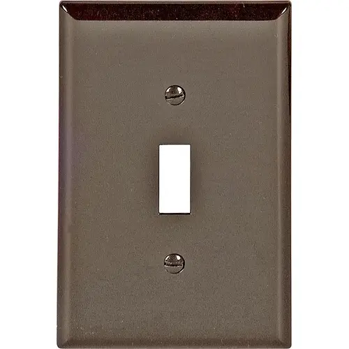 Wallplate, 4-1/2 in L, 2-3/4 in W, 1 -Gang, Polycarbonate, Brown, High-Gloss - pack of 25 Wallplate, 4-1/2 in L, 2-3/4 in W, 1 -Gang, Polycarbonate, Brown, High-Gloss - pack of 25