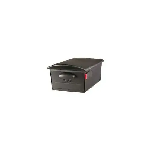 RSKB0000 Rural Mailbox, 1450 cu-in Capacity, Plastic, 13 in W, 21.6 in D, 9-1/2 in H, Black