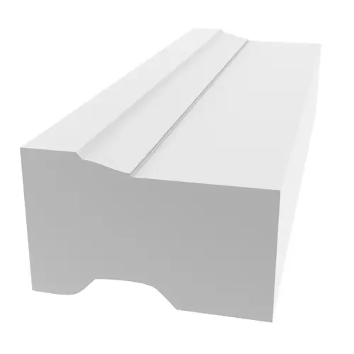 Brick Moulding, 17 ft L, 1-1/4 in W, Cellular PVC, White