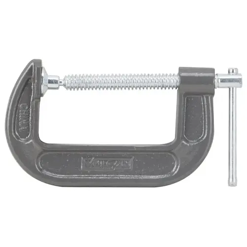 C-Clamp, 4 in Max Opening Size, 1-3/4 in D Throat, Steel Body, Gray Body C-Clamp, 4 in Max Opening Size, 1-3/4 in D Throat, Steel Body, Gray Body