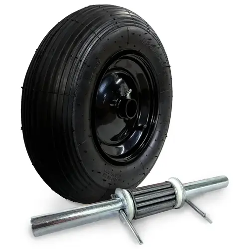 Wheelbarrow Kit, Tubeless, 16 in Dia Tire, 4 in W Tire, 1.35 in Dia Hub, 2-3/4 in L Hub