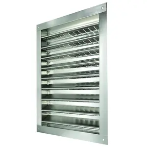 Master Flow DA1824 Dual Louver, 26-3/8 in L, 20-1/2 in W, Aluminum, Silver, Mill
