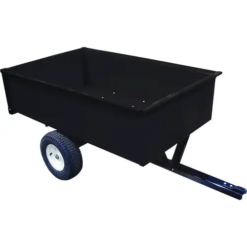 Trailer/Dump Cart, 1500 lb, Steel Deck, 16 in Wheel, Black
