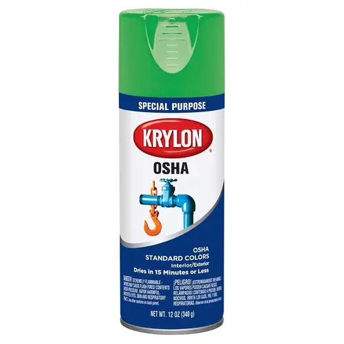 OSHA Safety Color Spray Paint, 12 oz Fill, Aerosol Can, Safety Green, Gloss - pack of 6 OSHA Safety Color Spray Paint, 12 oz Fill, Aerosol Can, Safety Green, Gloss - pack of 6