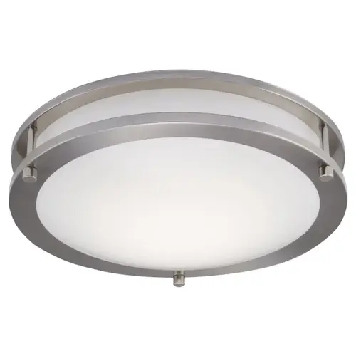 Flush Mount Ceiling Fixture, 120 V, 15 W, 1-Lamp, LED Lamp, 1050 Im Lumens, 3000 K Color Temp Flush Mount Ceiling Fixture, 120 V, 15 W, 1-Lamp, LED Lamp, 1050 Im Lumens, 3000 K Color Temp