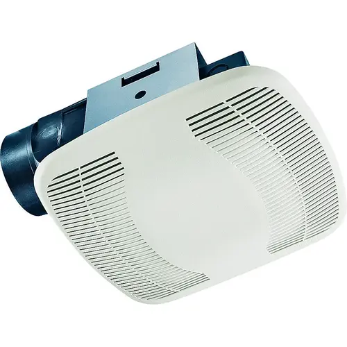 Exhaust Fan, 8-11/16 in L, 9-1/8 in W, 0.5 A, 120 V, 1-Speed, 90 cfm Air, ABS, White