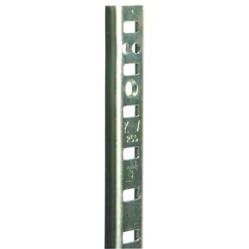 Shelf Standard, 500 lb, 23 ga Thick Material, 5/8 in W, 60 in H, Steel, Zinc Shelf Standard, 500 lb, 23 ga Thick Material, 5/8 in W, 60 in H, Steel, Zinc