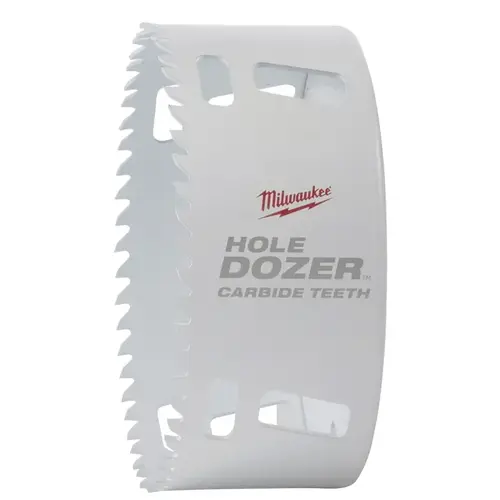 Hole Saw, 4-1/4 in Dia, 1.62 in D Cutting, 4 TPI, Carbide Cutting Edge Hole Saw, 4-1/4 in Dia, 1.62 in D Cutting, 4 TPI, Carbide Cutting Edge