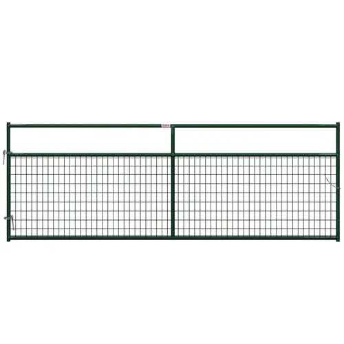 Wire-Filled Gate, 144 in W Gate, 50 in H Gate, 6 ga Mesh Wire, 2 x 4 in Mesh, Green
