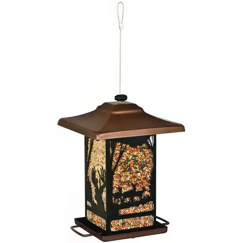 Wild Bird Feeder, Wilderness Lantern, 2 lb, Metal