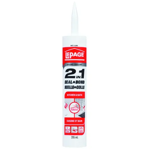 SEAL & BOND Kitchen and Bath Sealant, White, 295 mL Cartridge