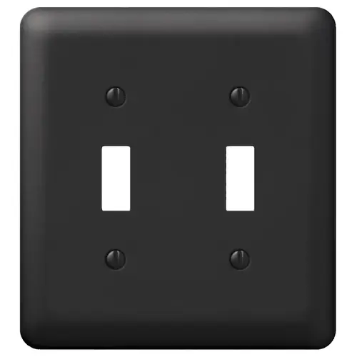 Devon Wallplate, 5 in L, 4-5/8 in W, 2 -Gang, Steel, Black