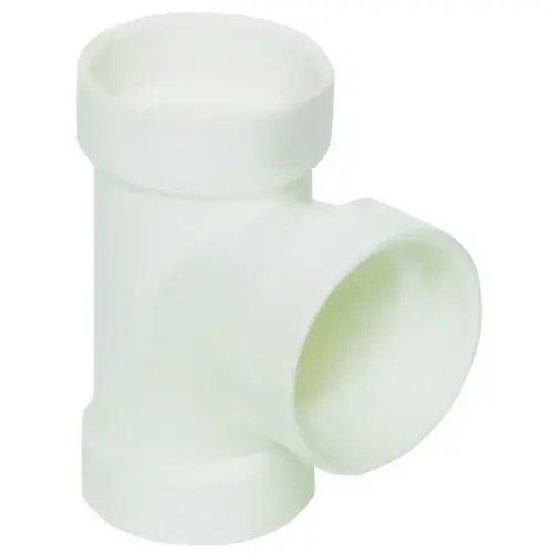 Sanitary Pipe Tee, 2 in, Hub, PVC, White