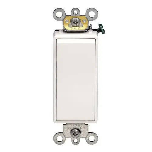 Rocker Switch with Lockout, 16 A, 120/277 V, SPST, Lead Wire Terminal, White Rocker Switch with Lockout, 16 A, 120/277 V, SPST, Lead Wire Terminal, White