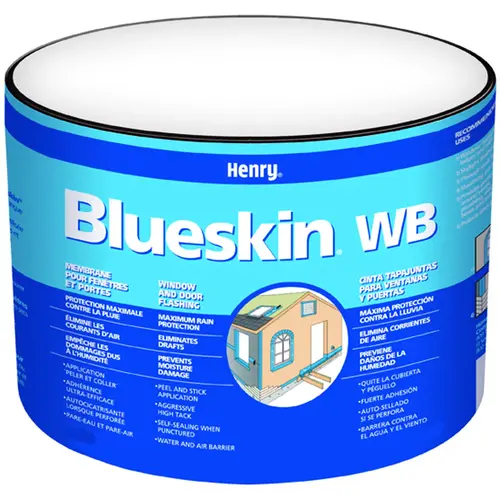 WB25 Window and Door Flashing, 75 ft L, 4 in W, Paper, Blue, Self-Adhesive WB25 Window and Door Flashing, 75 ft L, 4 in W, Paper, Blue, Self-Adhesive