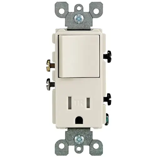 Combination Outlet Switch, 1 -Pole, 15 A, 125 V, NEMA: NEMA 5-15R, Almond Combination Outlet Switch, 1 -Pole, 15 A, 125 V, NEMA: NEMA 5-15R, Almond