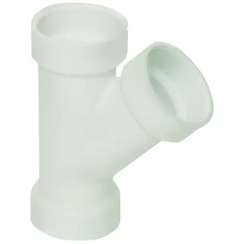 Pipe Wye, 1-1/2 in, Hub, PVC, White, SCH 40 Schedule Pipe Wye, 1-1/2 in, Hub, PVC, White, SCH 40 Schedule