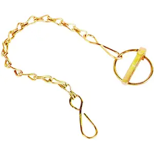 SpeeCo S07090200 Lynch Pin with Chain, 7/16 in Dia Pin, 2 in OAL, Steel, Yellow Zinc Dichromate