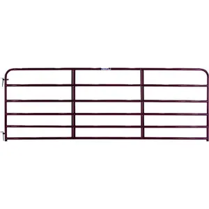 Tarter 6ER8 Tube Gate, 8 ft W Gate, 50 in H Gate, Steel Frame, Red