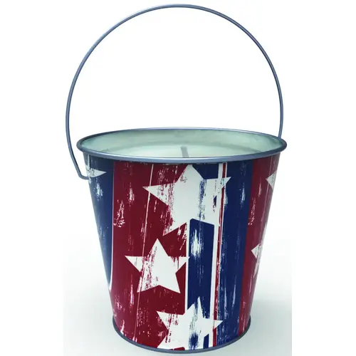 Candle with Handle Bucket, Bucket, Printed Stars and Stripes, Citronella, 54 x 41.5 x 26 cm - pack of 24 Candle with Handle Bucket, Bucket, Printed Stars and Stripes, Citronella, 54 x 41.5 x 26 cm - pack of 24