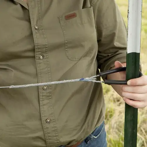 Twist End Insulator, 12-1/2, 18 ga Fence Wire, Barb, Steel, Blue