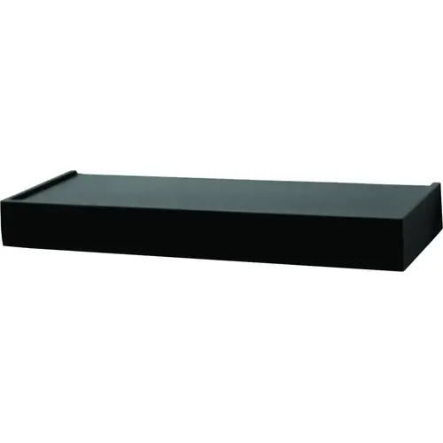 Floating Shelf, 50 lb, 1-Shelf, 8-1/2 in L, 24 in W, Wood Black Floating Shelf, 50 lb, 1-Shelf, 8-1/2 in L, 24 in W, Wood Black