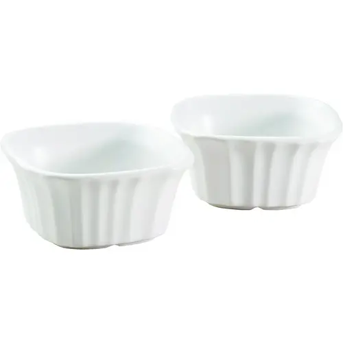 Bake Dish Set, 7 oz Capacity, Stoneware, French White, Dishwasher Safe: Yes Bake Dish Set, 7 oz Capacity, Stoneware, French White, Dishwasher Safe: Yes