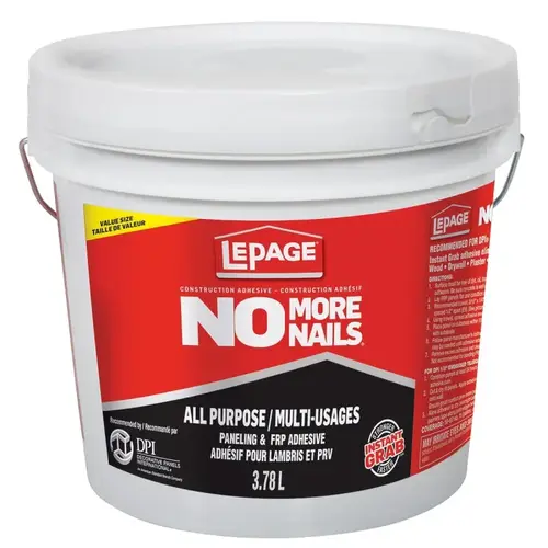Latex Adhesive, White, 3.78 L Pail Latex Adhesive, White, 3.78 L Pail