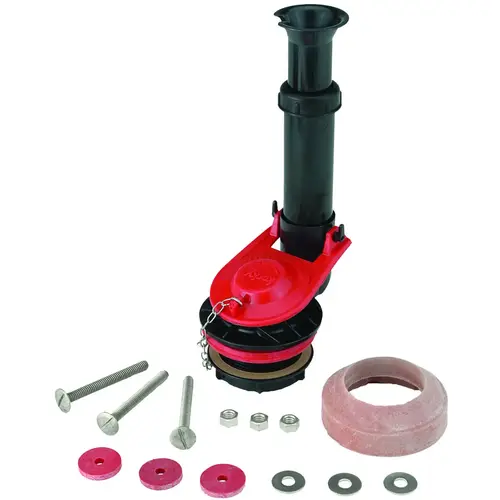 Flush Valve Kit, Rubber Body, Red, For: All standard 2 in Toilets