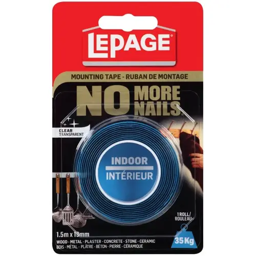 No More Nails Mounting Tape, 1.5 m L, 19 mm W, Clear No More Nails Mounting Tape, 1.5 m L, 19 mm W, Clear