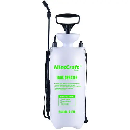 Compression Sprayer, 2 gal Tank, Polyethylene Tank, 55 in L Hose, White Compression Sprayer, 2 gal Tank, Polyethylene Tank, 55 in L Hose, White