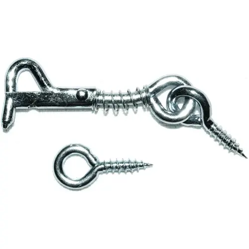 Gate Hook and Eye, 1/8 in Dia Wire, 2 in L, Steel Silver Gate Hook and Eye, 1/8 in Dia Wire, 2 in L, Steel Silver