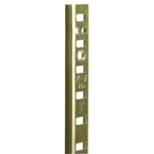 255 PK255 BR 60 Shelf Standard, 500 lb, 23 ga Thick Material, 5/8 in W, 60 in H, Steel, Brass 255 PK255 BR 60 Shelf Standard, 500 lb, 23 ga Thick Material, 5/8 in W, 60 in H, Steel, Brass