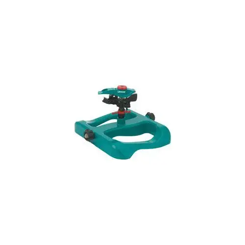 Sprinkler with Base, 5670 sq-ft, Circular, Spray Nozzle, Polymer Blue