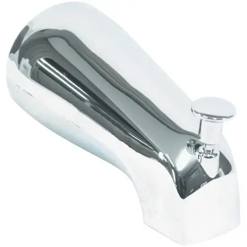 Bathtub Spout with Diverter, 1/2 in Connection, NPT, Plastic, Chrome Plated Bathtub Spout with Diverter, 1/2 in Connection, NPT, Plastic, Chrome Plated
