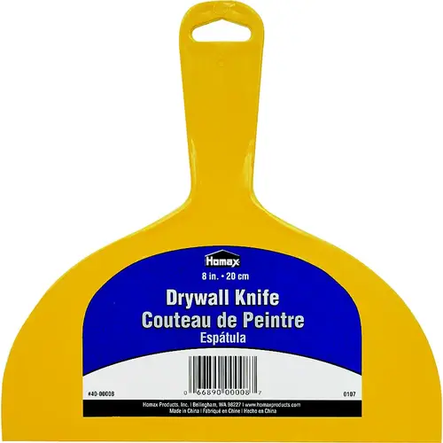 Knife, 8 in W Blade, Polystyrene Blade, Taping Blade