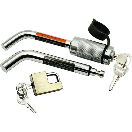 Receiver Lock, Class: I, II, III, IV, Steel, Chrome Receiver Lock, Class: I, II, III, IV, Steel, Chrome