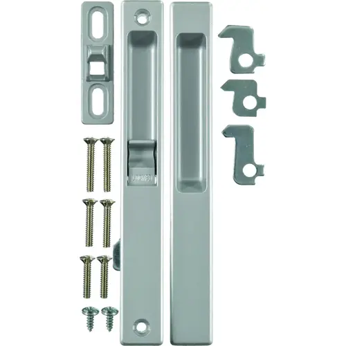 Patio Door Latch, Aluminum, Flush Mounting